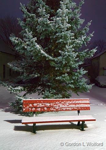 Snowy Bench_03480-2.jpg - Photographed at Smiths Falls, Ontario, Canada.